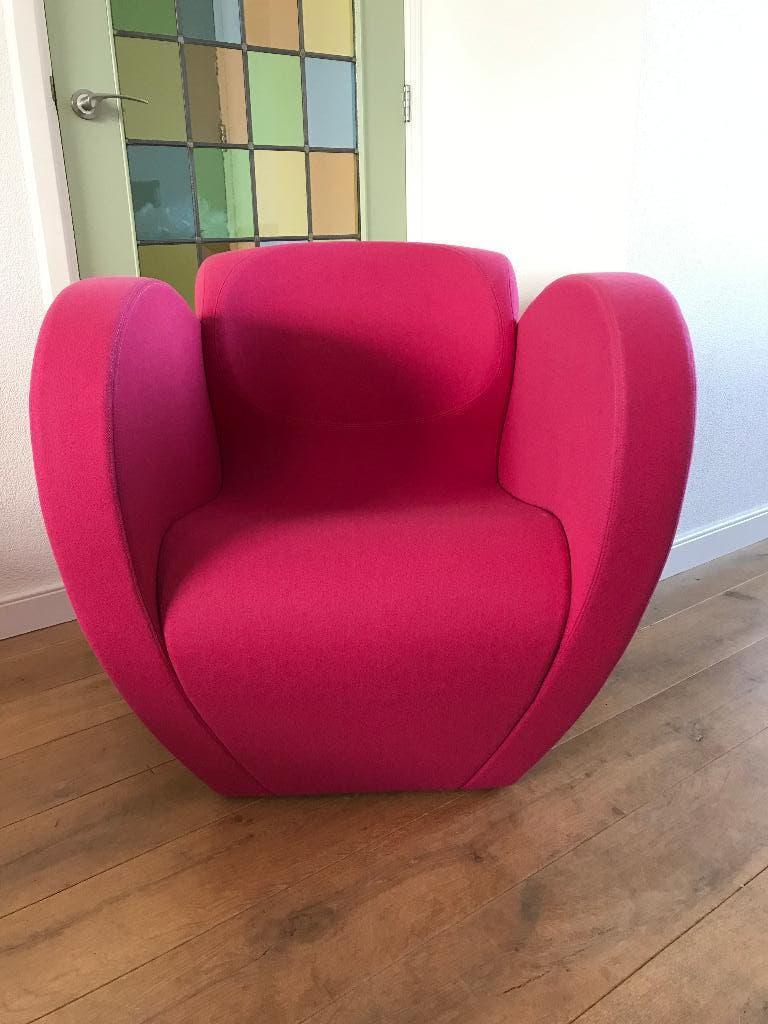 4 Roze Moroso Big 10 (Ten) design tulp fauteuil stoel, Huis en Inrichting, Ophalen of Verzenden, Nvt, Stof, Nvt