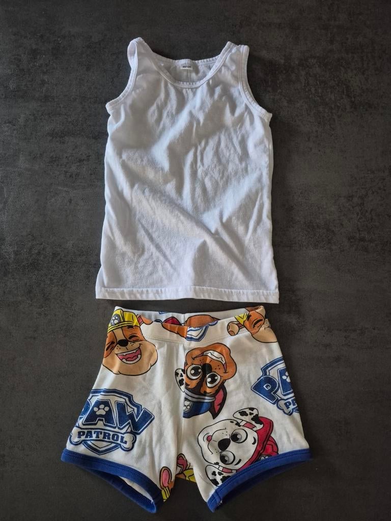 Pyjama paw patrol broek shorts met hemd wit 98 104, Nacht- of Onderkleding, Jongen of Meisje, H&M, Ophalen of Verzenden