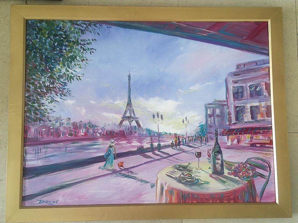 Lente in Parijs 2017 - Daniel Polyakov (Londen-Amsterdam), Antiek en Kunst, Kunst | Schilderijen | Klassiek, Ophalen of Verzenden