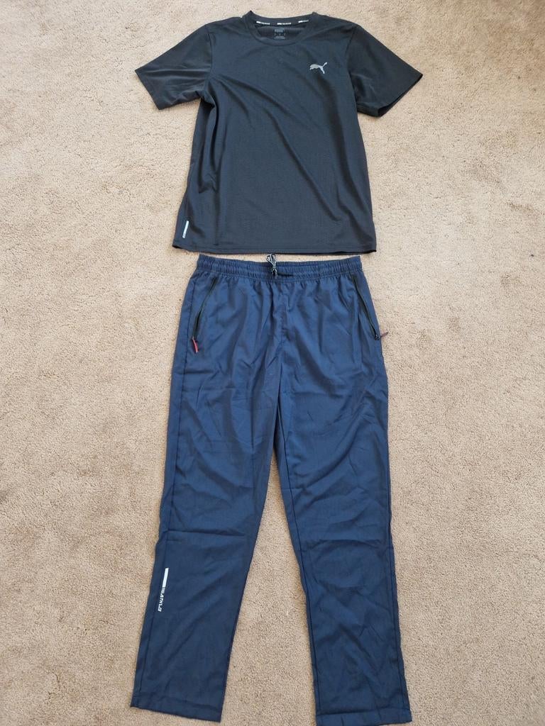 Puma sportshirt en trainingsbroek, Puma, Fitness, Maat 48/50 (M), Zwart