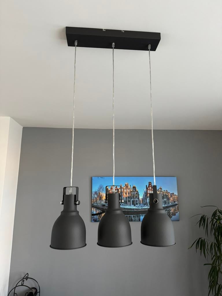 Hanglamp eettafel, grijs, Ophalen, Zo goed als nieuw, Minder dan 50 cm
