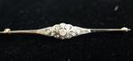 Antieke 18 krt gouden broche met diamant, Ophalen of Verzenden, Goud, Broche, Met edelsteen