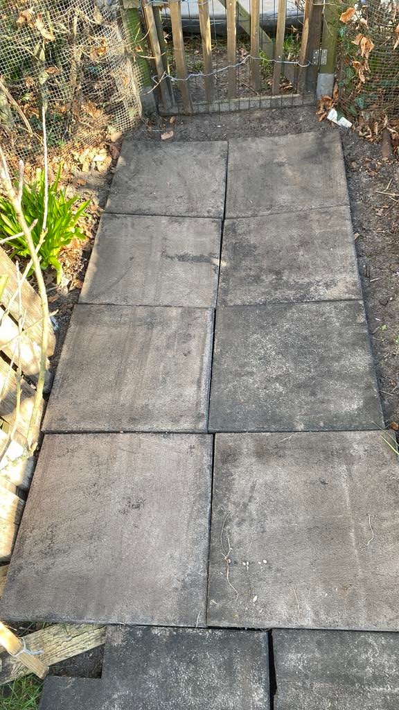 Rubber tegels 30 bij 30 8 stuks heel of staptegel, Ophalen of Verzenden, Rubber, Overige typen