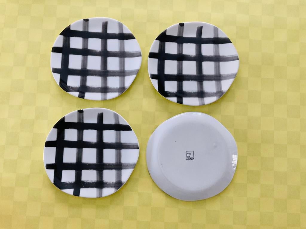 Rader set 4 bordjes ruit, Verzenden, Nieuw, Bord(en), Overige stijlen