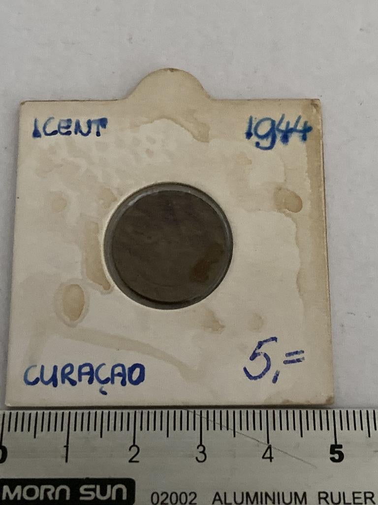 1 cent munt van Koningin Wilhelmina (Curaçao, 1944), Postzegels en Munten, Munten | Nederland, Ophalen of Verzenden, Koningin Wilhelmina
