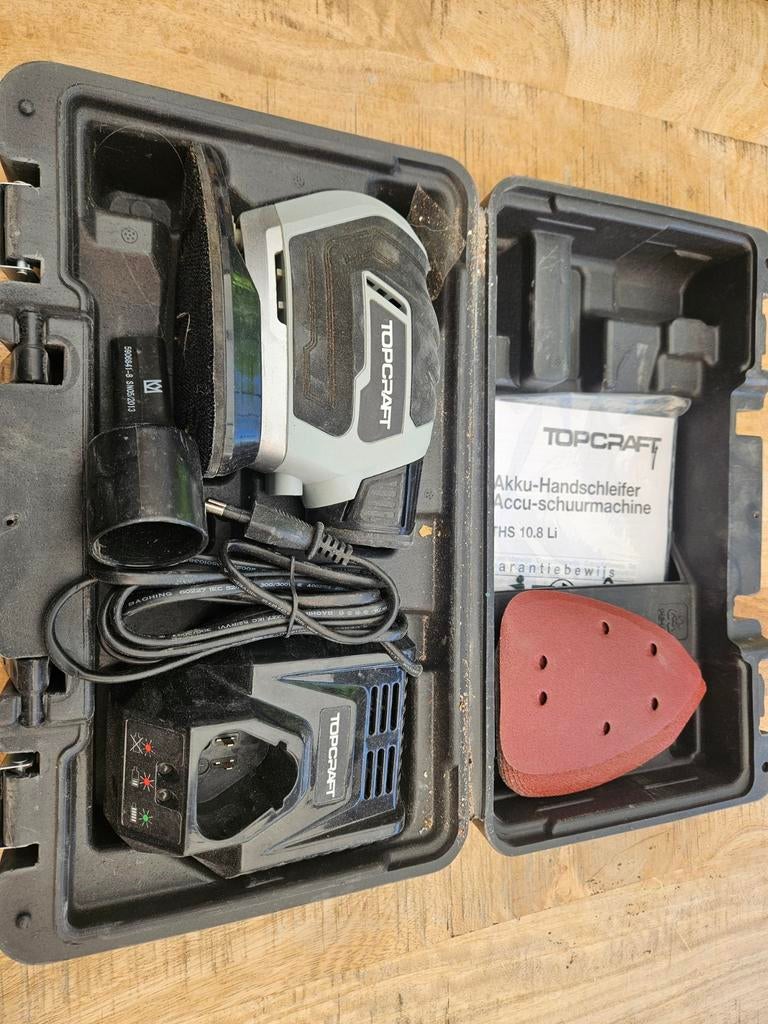 Accu Handschuurmachine Topcraft., Ophalen of Verzenden, Zo goed als nieuw, Minder dan 600 watt, Vlakschuurmachine