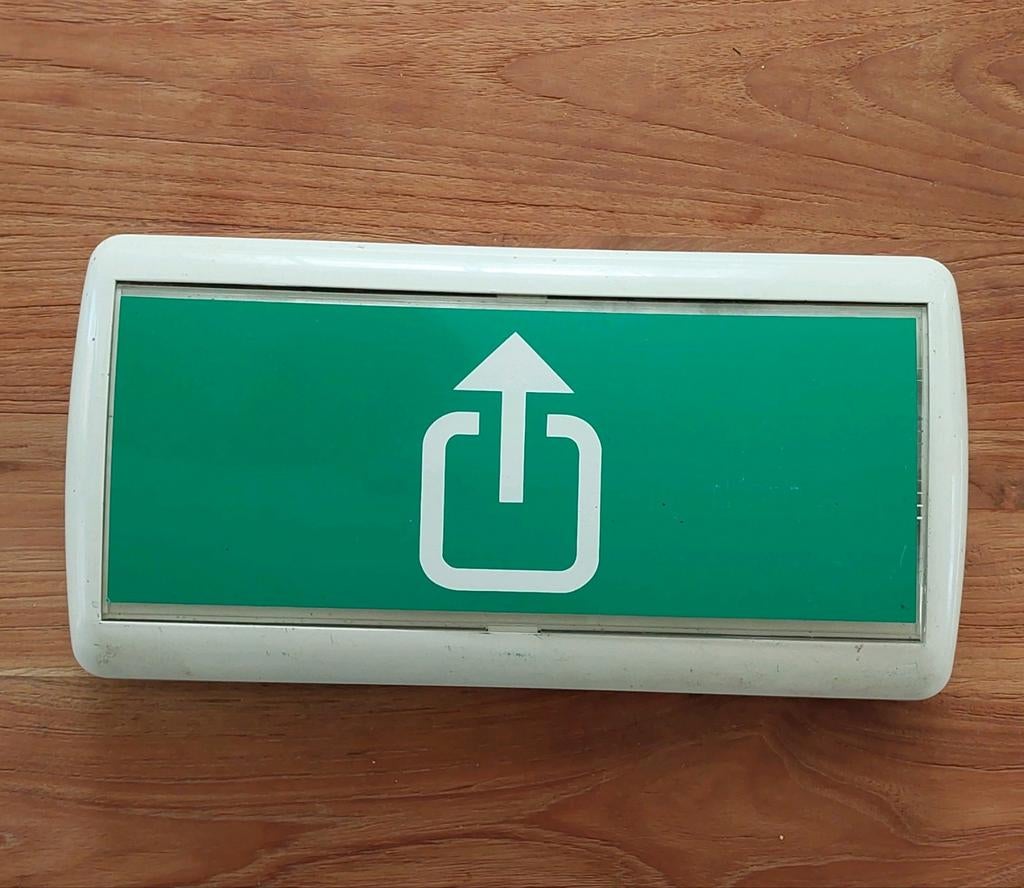 Vintage reclamebord uitgang exit bord, Ophalen of Verzenden, Gebruikt, Minder dan 50 watt