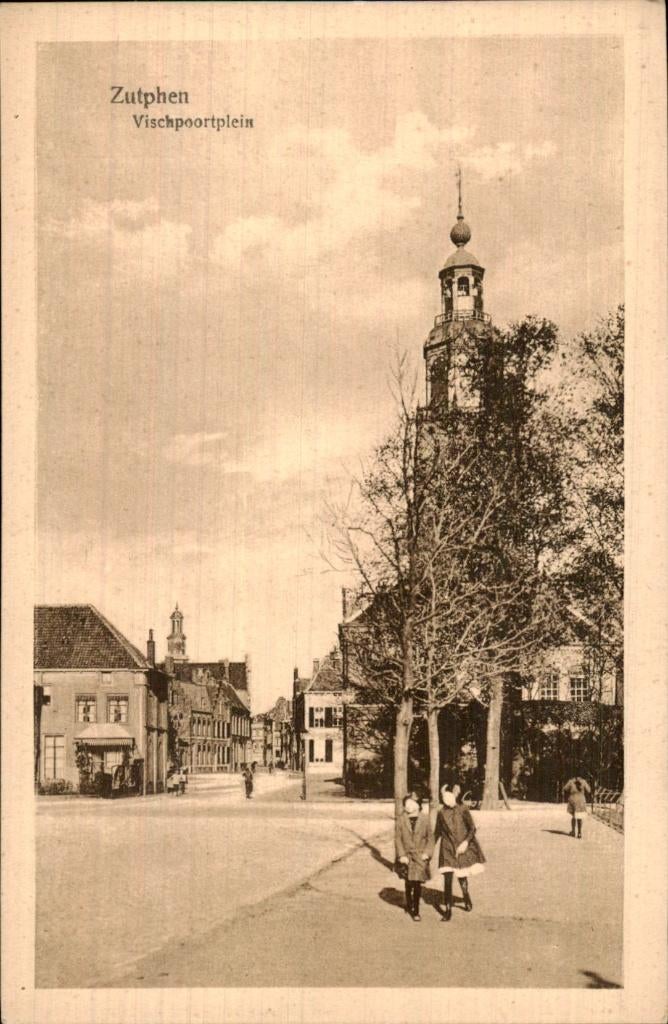 Zutphen - Vischpoort - plein, Ophalen of Verzenden, Voor 1920, Ongelopen, Gelderland