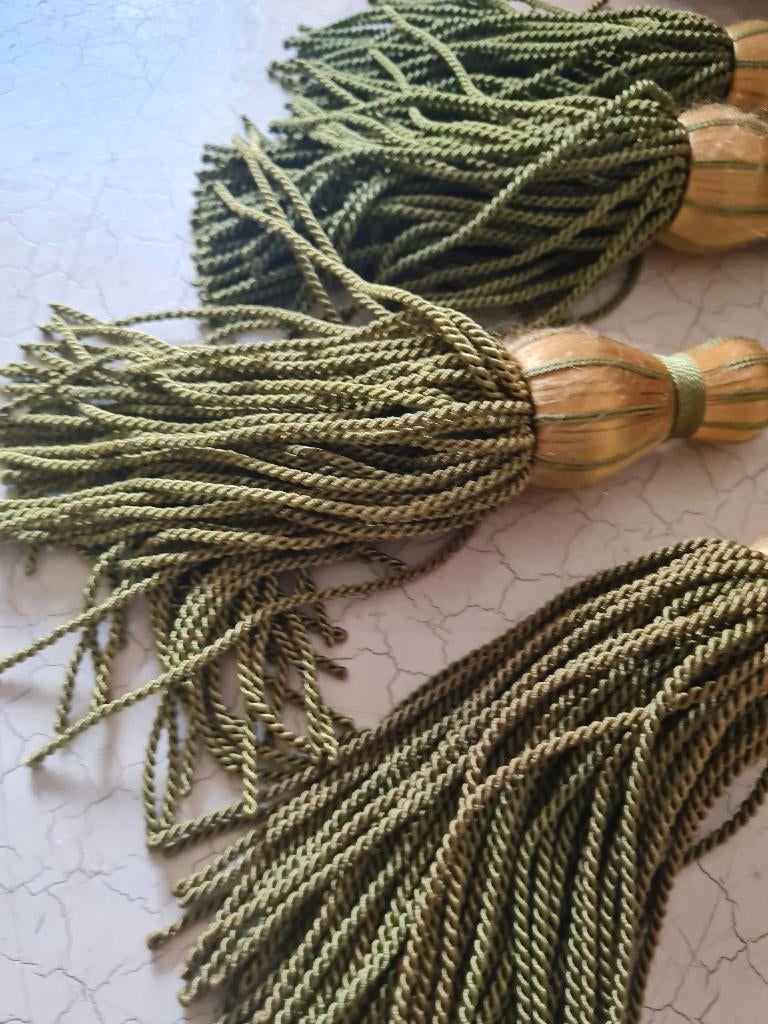 Vintage groene embrasses p/st 4.95, Huis en Inrichting, Heikant 21 Kaatsheuvel, Belle Vieille Brocante, Zo goed als nieuw, Jolandamonsieurs@gmail.com