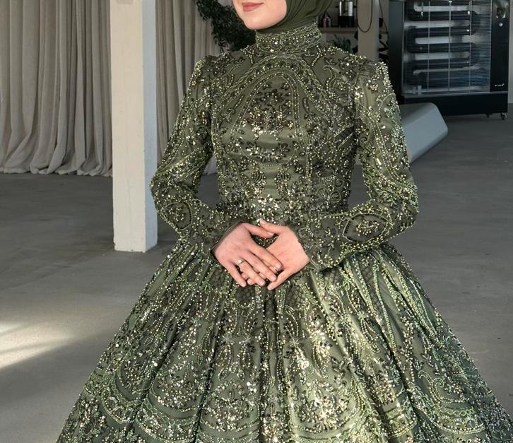 Hena jurk - Kina elbisesi, Kleding | Dames, Gelegenheidskleding, Zo goed als nieuw, Overige typen, Groen, Ophalen