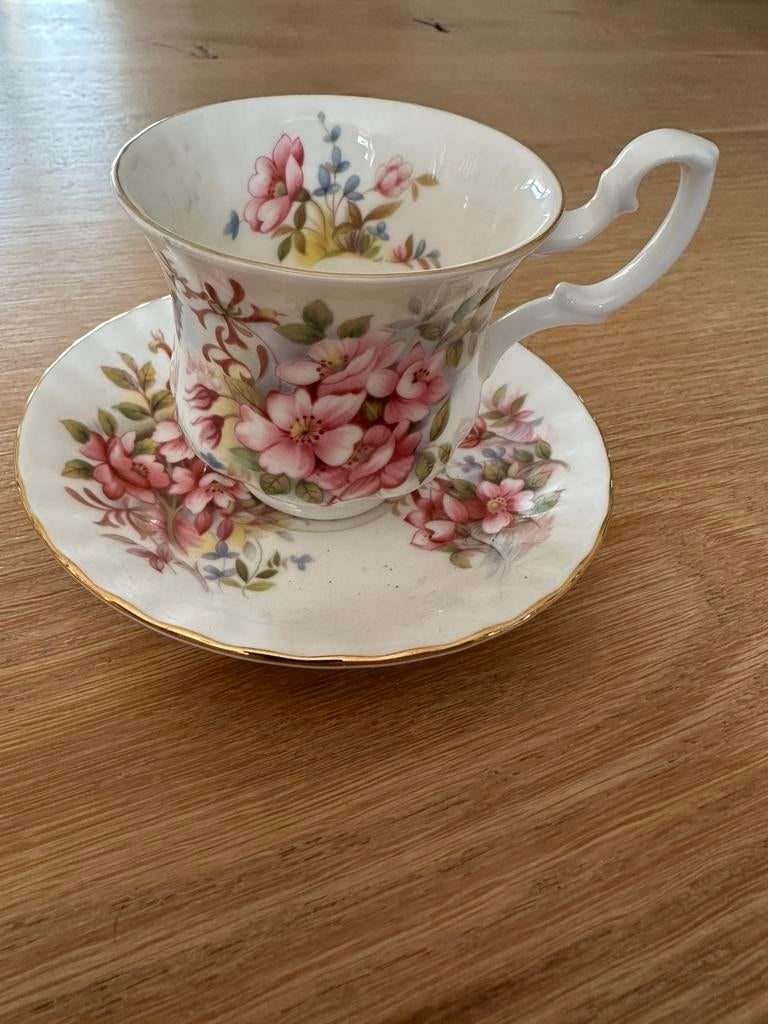 Royal Albert kop en schotel royal adderley, Gebruikt, Ophalen of Verzenden, Overige stijlen, Kop(pen) en/of Schotel(s)