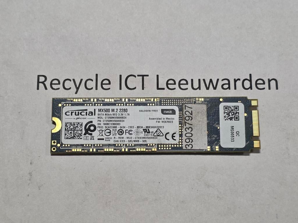 Crucial 250gb m.2 ssd strip mx500, Computers en Software, Harde schijven, Ophalen of Verzenden, Gebruikt, Intern, Laptop