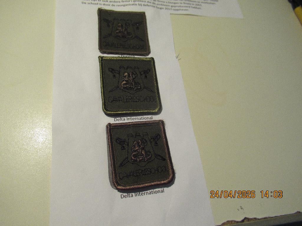 Cavalerieschool, Verzenden, Landmacht, Nederland, Embleem of Badge
