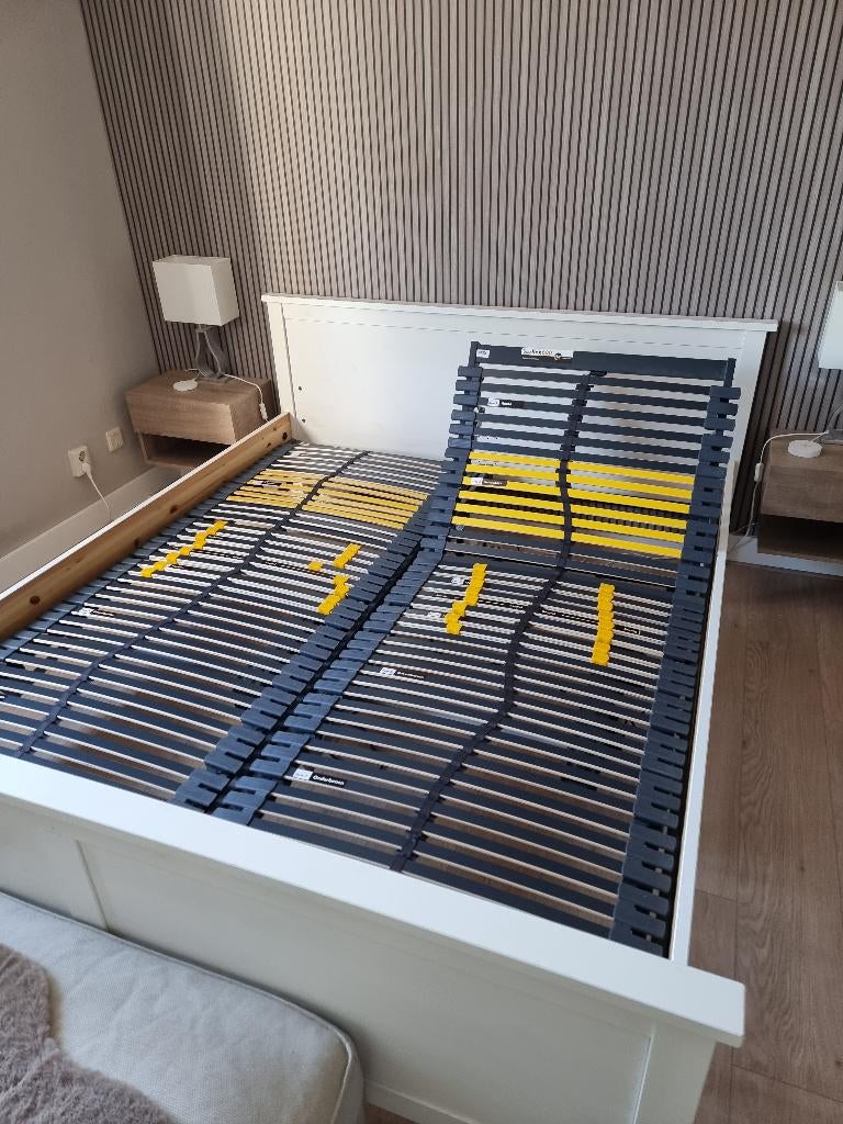 Elektrisch verstelbare lattenbodem, Ophalen, Gebruikt, Tweepersoons, 80 cm