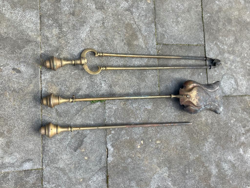 Koperen open haard set, Antiek en Kunst, Ophalen, Koper