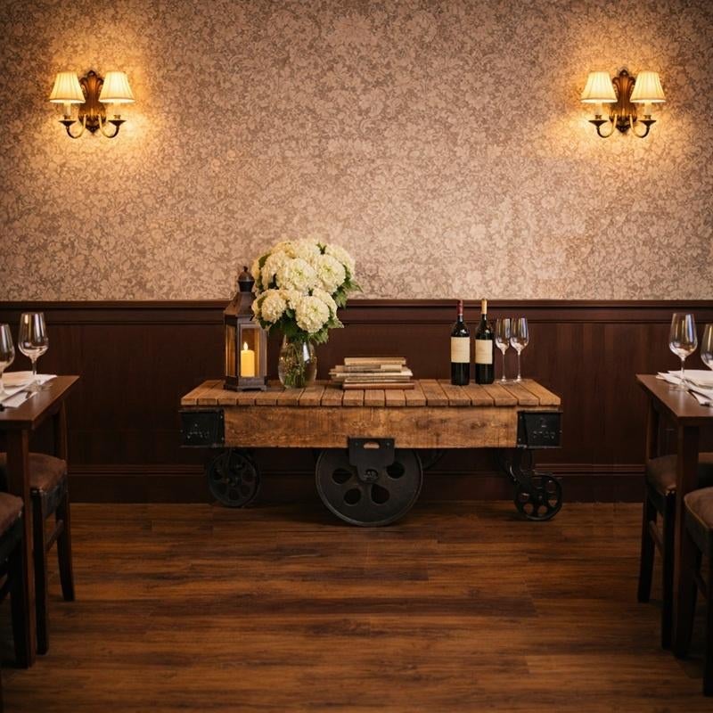 Salontafel Industrieel van Mangohout en IJzer Wijnkar, Overige houtsoorten, 100 tot 150 cm, Nieuw, Ophalen of Verzenden