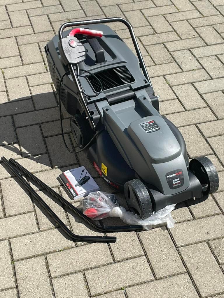 Titel: Powerplus elektrische grasmaaier 1000W – zo goed als, Xxc, Bandschuurmachine, Cc, Xc