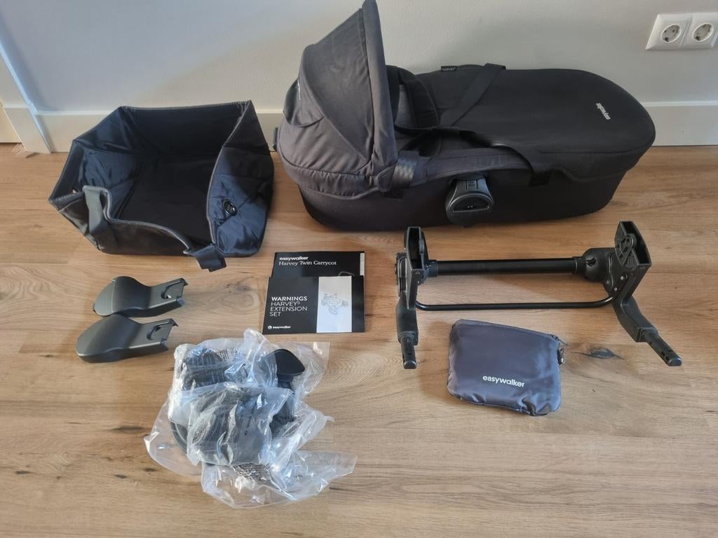Easywalker Harvey extension set + twin carrycot + maxi cosi, Ophalen, Zo goed als nieuw