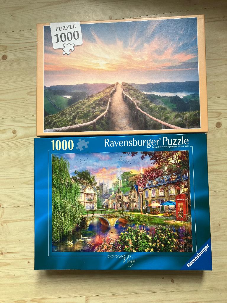 Puzzel 1+1 gratis, Ophalen, 500 t/m 1500 stukjes, Zo goed als nieuw