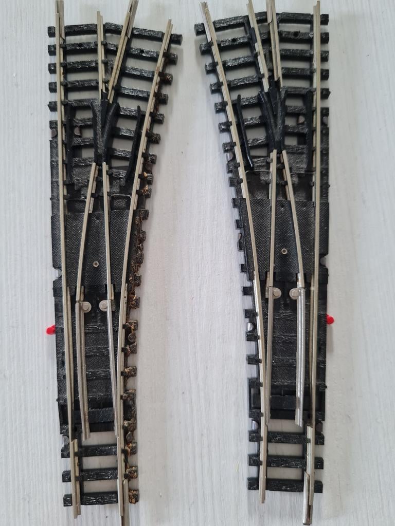 Minitrix wisselpaar 15 graden 14946, Gebruikt, Gelijkstroom, Trix, Rails