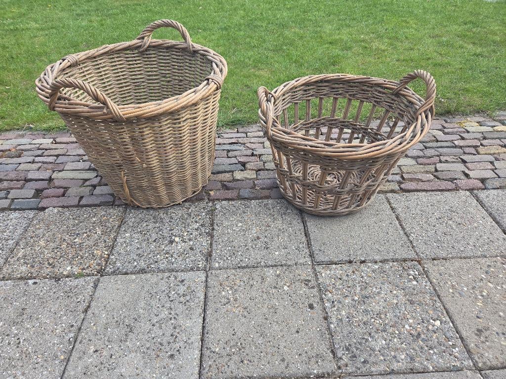 Rieten mand, Ophalen, Gebruikt, Mand, Rond