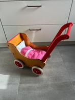 Houten poppenwagen met beddengoed., Kinderen en Baby's, Speelgoed | Houten speelgoed, Ophalen of Verzenden, Zo goed als nieuw