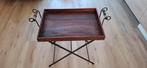 Butler tray / Dienbladtafel van hout en metaal, Ophalen, Minder dan 55 cm, Gebruikt, Klassiek