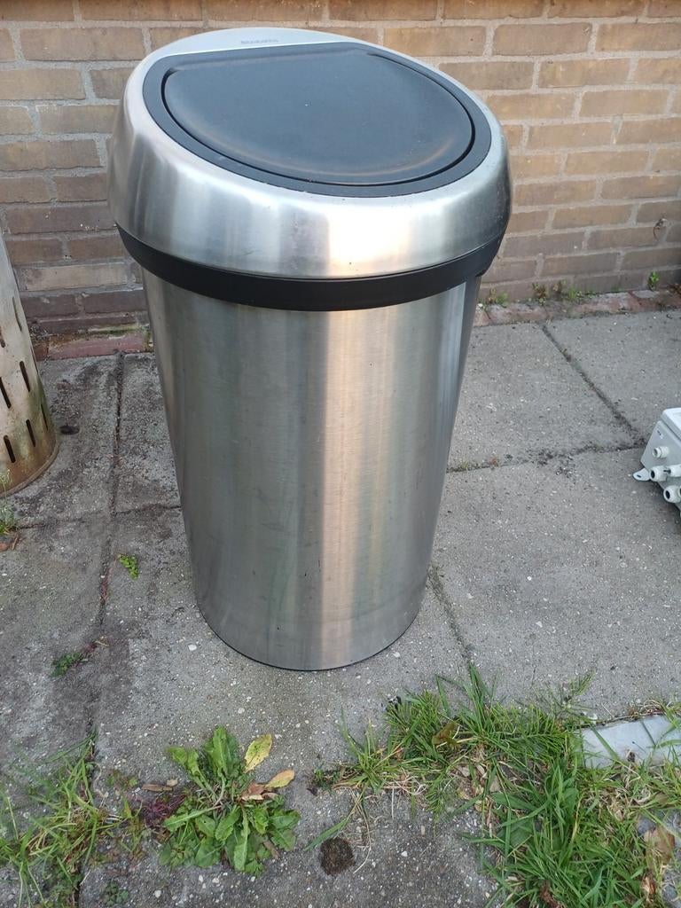 Brabantia Touch bin rvs 50-60L, Gebruikt, 50 tot 75 cm, 40 liter of meer, Ophalen of Verzenden
