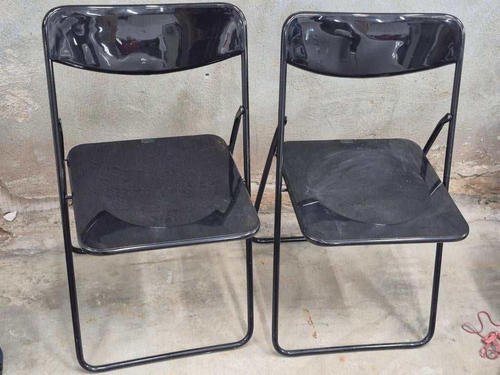 2 x vintage ikea Ted klapstoelen zwart Niels Gammelgaard, Ophalen, Gebruikt, Twee, Zwart