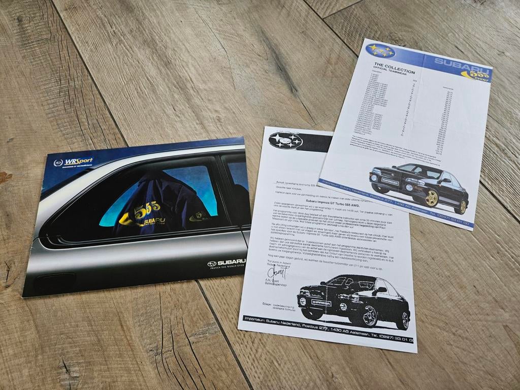 Subaru folder Impreza 555 nummer SB080, Boeken, Ophalen of Verzenden, Zo goed als nieuw, Overige merken