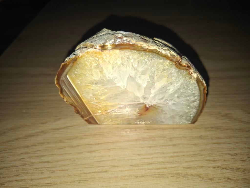 Agaat geode waxinelichthouder, Ophalen of Verzenden, Mineraal