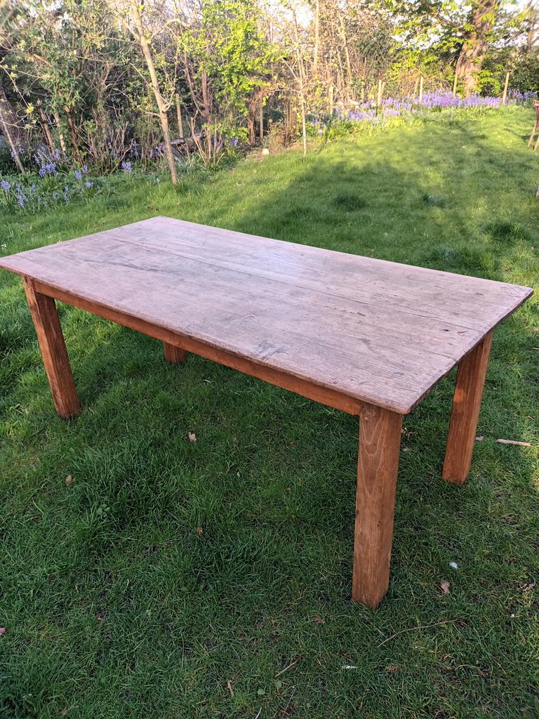 Eettafel,mooi doorleefd tafelblad, Ophalen, Overige materialen, Gebruikt, 50 tot 100 cm