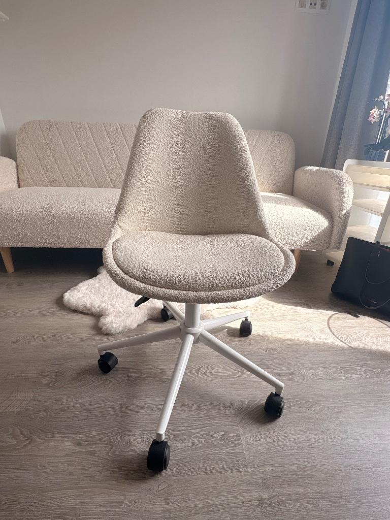 Bureaustoel teddy gebroken wit, Huis en Inrichting, Bureaustoelen, Ophalen, Nieuw, Wit