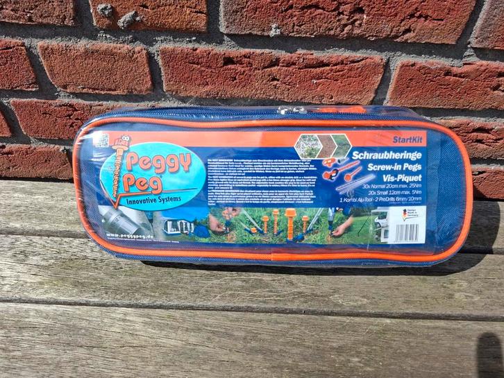 Peggy Peg StartKit schroefharingen Nieuw in folie, Caravans en Kamperen, Kampeeraccessoires, Nieuw, Ophalen of Verzenden