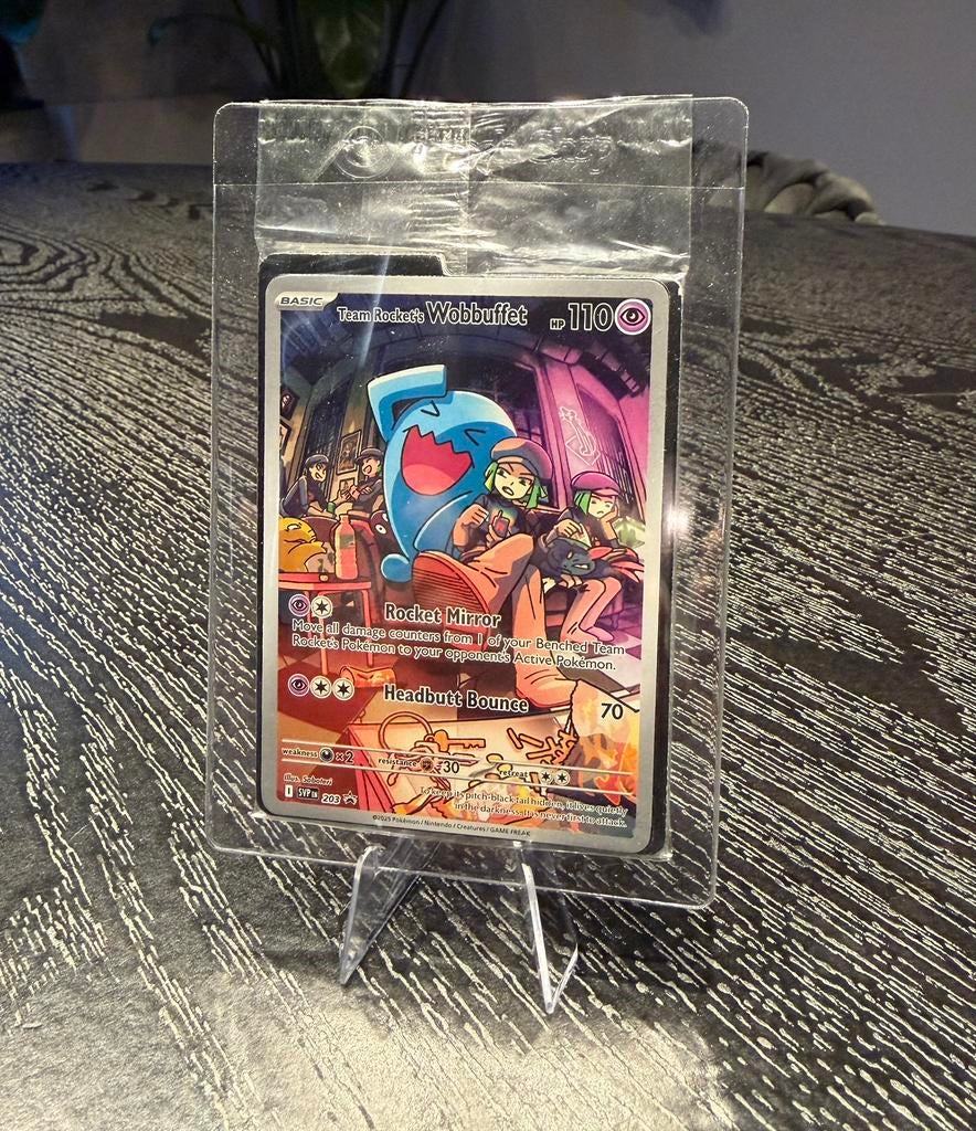 Team Rocket’s Wobbuffet Destined Rivals SEALED Promo, Ophalen of Verzenden, Nieuw, Losse kaart, Foil