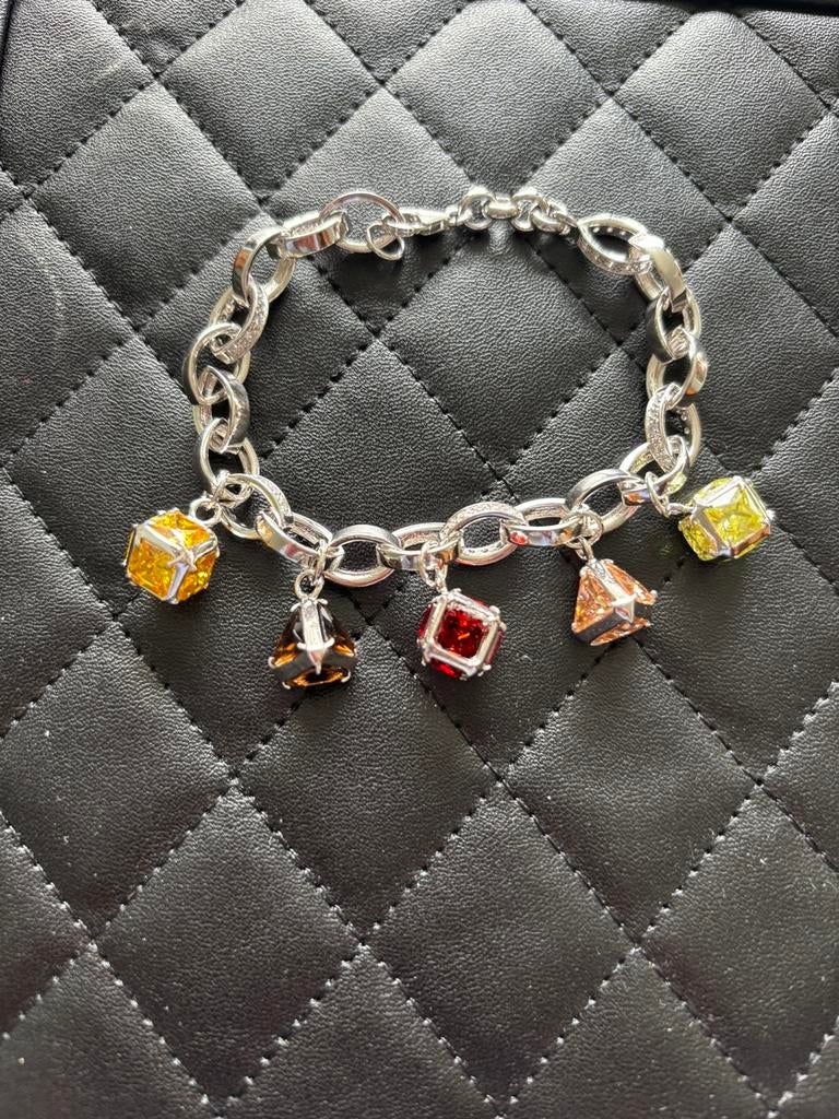 IN PRIJS VERLAAGD!Zilveren armband (925) gezet met zirkonia, Ophalen of Verzenden, Zo goed als nieuw, Zilver