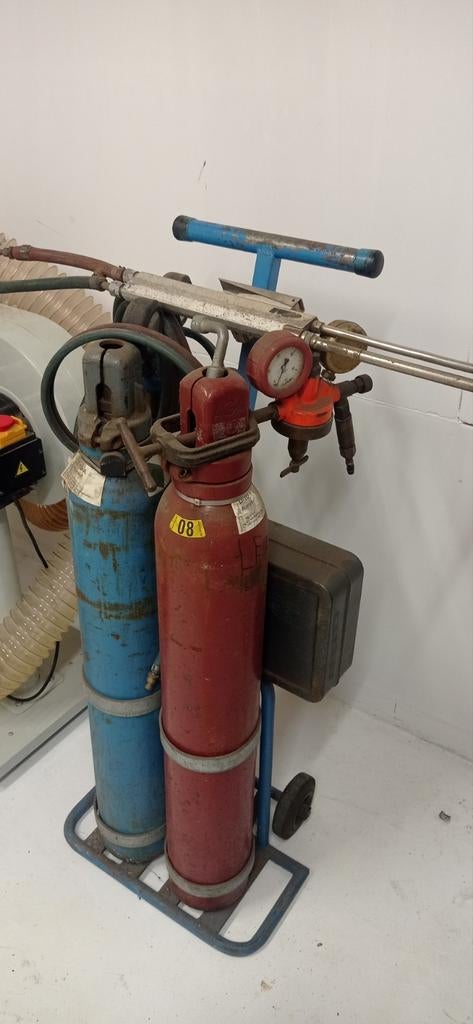 Complete Autogeen Snijbrander Set met Gasflessen, Ophalen, Gebruikt, Minder dan 150 ampère, Overige typen