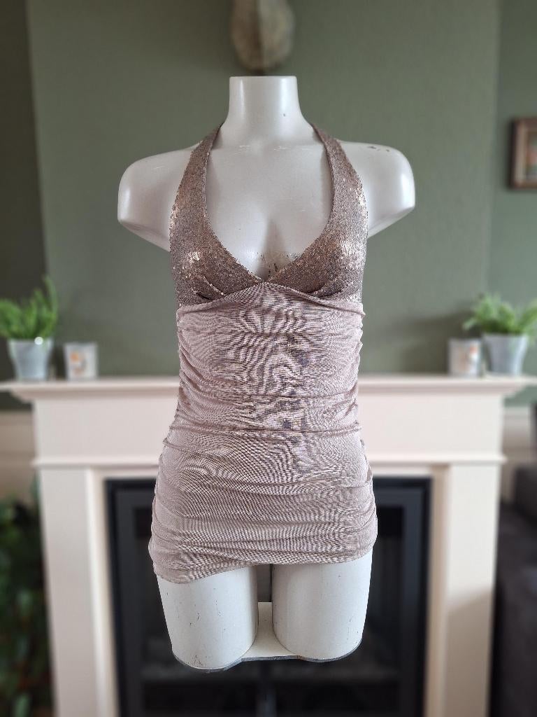 Twin-Set Simona Barbieri zijden beige top 34 XS, Twinset, Verzenden, Beige, Zo goed als nieuw