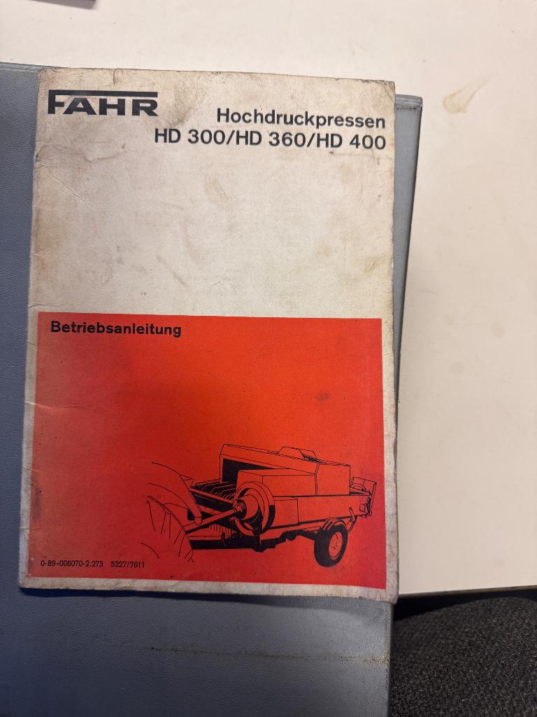 Bedienings handleiding deutz hd pers, Ophalen of Verzenden