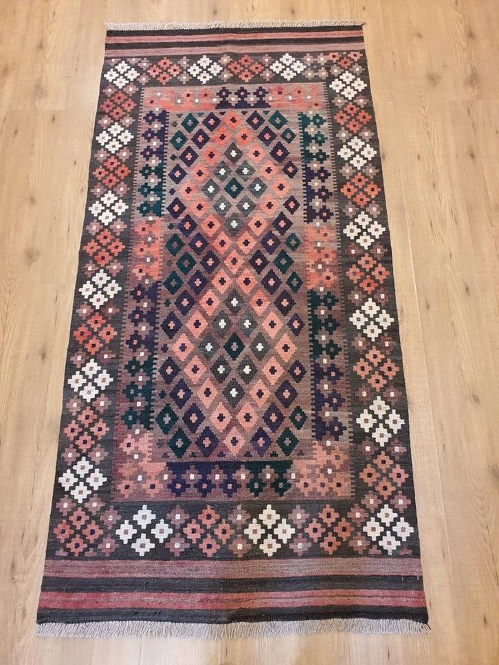 Handgeweven oosterse wollen kelim 198x97, Huis en Inrichting, Stoffering | Tapijten en Kleden, Nieuw, 50 tot 100 cm, 150 tot 200 cm