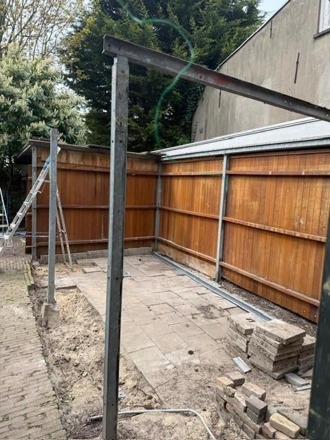Te koop: stevig ijzeren frame voor schuur / overkapping, Ophalen, Gebruikt