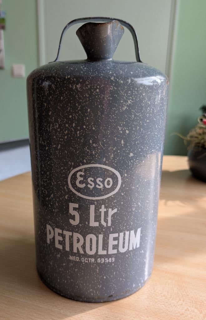 Esso petroleumkan 5 liter – K515 - antiek - vintage, Antiek en Kunst, Antiek | Emaille, Ophalen of Verzenden