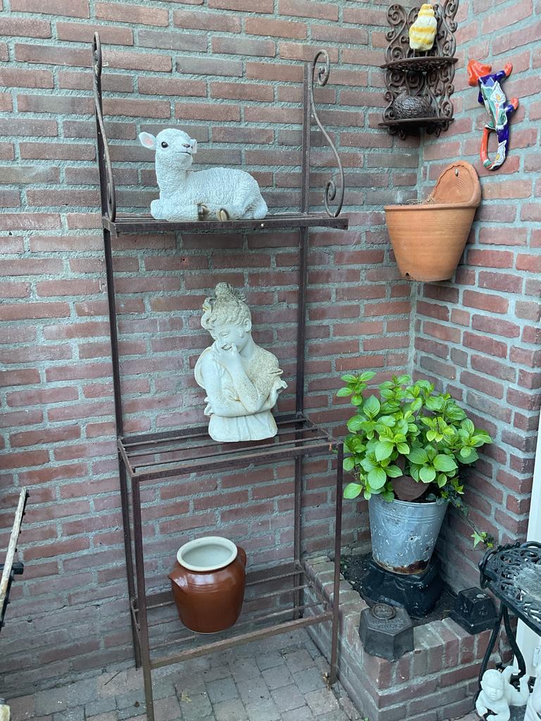 Vintage metalen plantenrek/decoratierek, Ophalen