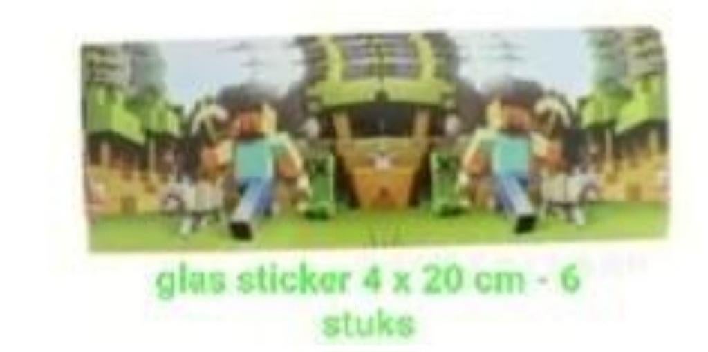 Minecraft stickers voor op glas/ beker, Ophalen of Verzenden, Nieuw, Versiering, Verjaardag