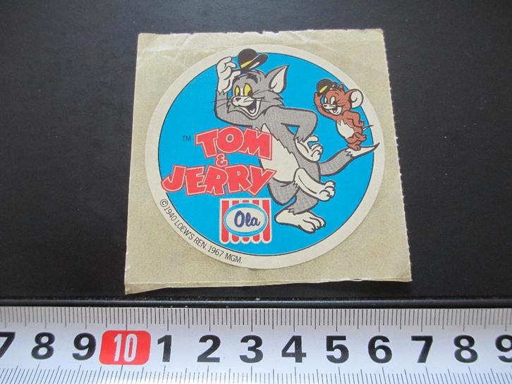 sticker ola ijs strip tom & jerry, Verzamelen, Stickers, Zo goed als nieuw, Ophalen