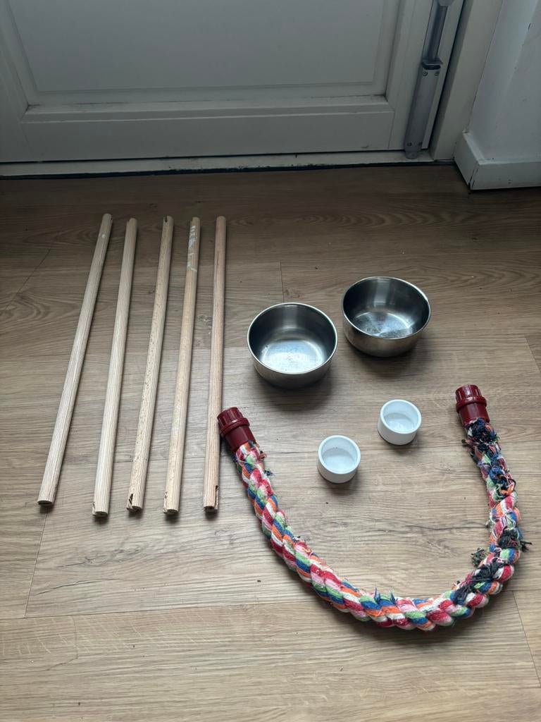 Vogel/papegaai papegaaikooi toebehoren RVS voerbak/drinkbak, Ophalen of Verzenden, Gebruikt, Vogelkooi