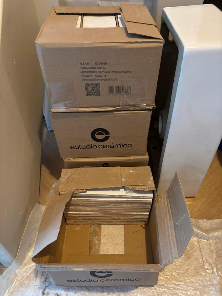 Estudio Amazonia Artic 6,5x20 cm glans wandtegels wit, Doe-het-zelf en Verbouw, Tegels, Nieuw, Wandtegels, Keramiek, 20 tot 40 cm