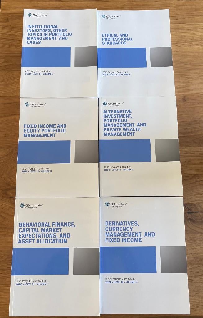 2022 CFA Level III Books, Boeken, CFA Institute, Nieuw, Ophalen of Verzenden, Economie en Marketing