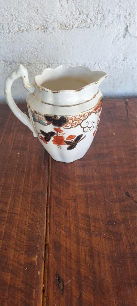 Antiek koper en schotel melkkan en borden wildblood H&S, Ophalen of Verzenden