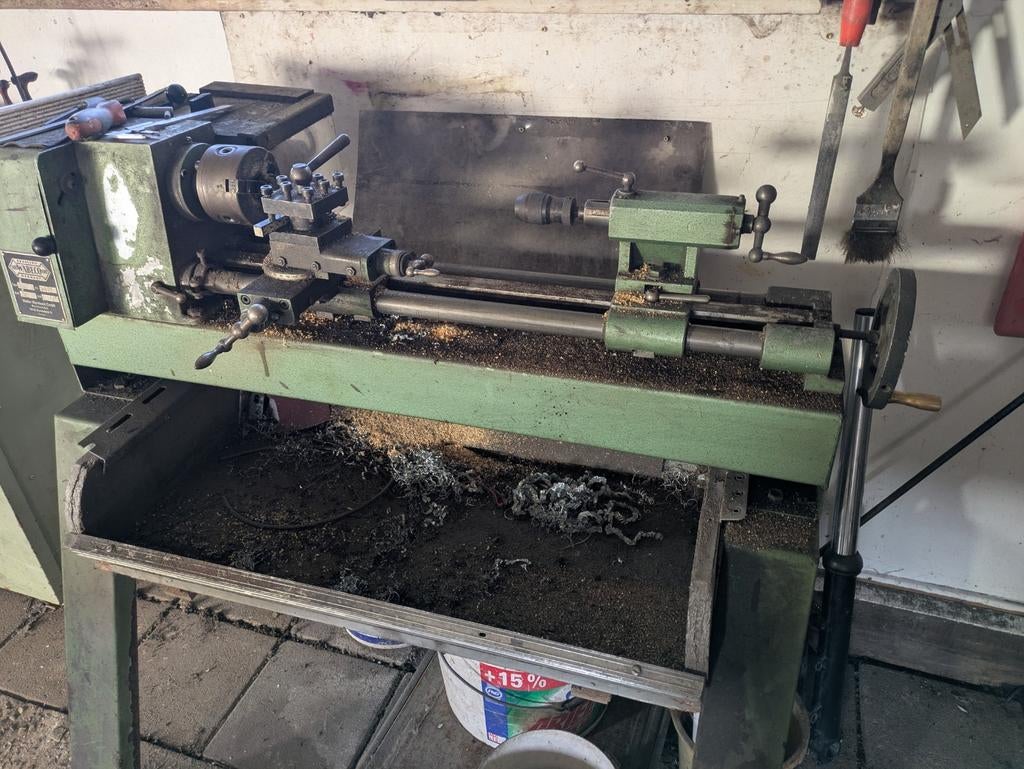 Verkoop draaibank en afkortzaag, Ophalen, Gebruikt, Metaaldraaibank